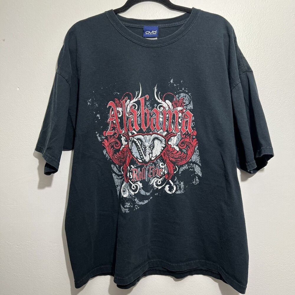 Vintage University Of Alabama Roll Tide Tshirt Elephant 2XL Faded Black OVB Tag